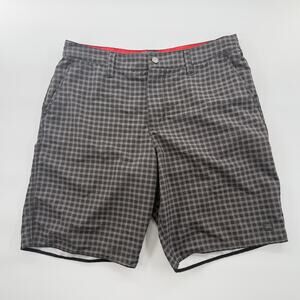 Quiksilver Waterman Collection Gray Plaid Hybrid Shorts Men’s 34 Recycled Polyes